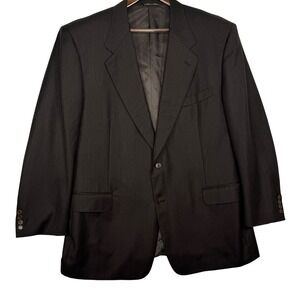 Canali Mens Italy Single Breasted 100% Wool Dark Brown Blazer Minimalist Sz 48